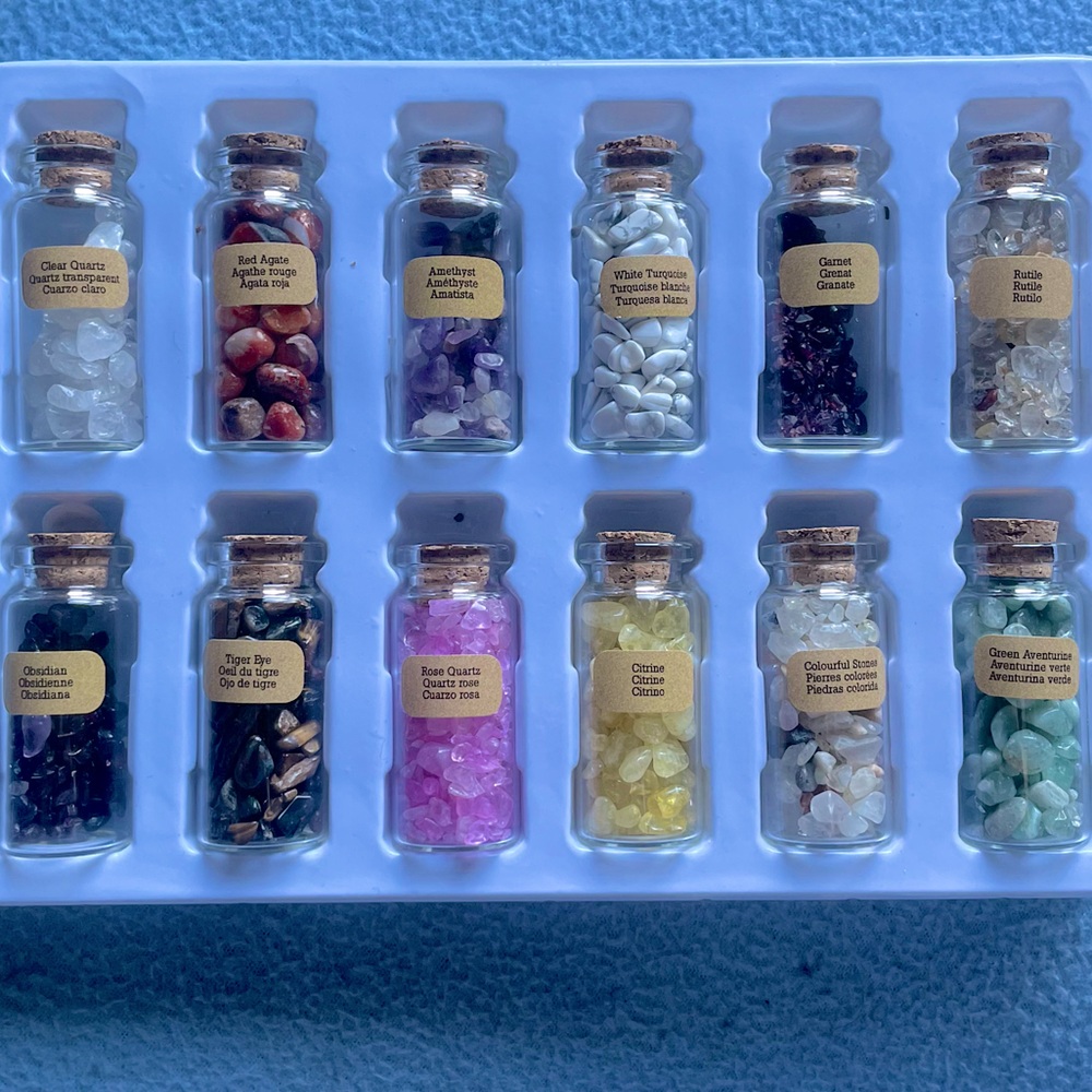 Assorted Gemstone Vials Set